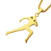 Pendant Necklaces Sports Gym Body Building Necklace Plated 316L Stainless Steel Running Women Charm Jewelries Fashion