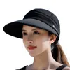 Chapeaux à large bord Chapeaux de protection solaire pour femmes Filles Réglable Été Détachable Top Baseball UV Respirant
