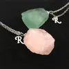 Pendant Necklaces 2021 Summer Raf Light Pink Green Rough Crystal Necklace Men And Women All-Match Trend Accessories Drop Delivery Jewe Otabl