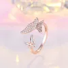 Anillos de racimo 925 Aguja de plata esterlina Lindo cristal de mariposa para mujeres Niñas Compromiso de boda Regalo del día de San Valentín Joyería de moda