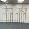 Decoratie 2M Glanzend Goud Vierkant Scherm Tridimensionaal Frame Metalen Plank Bruiloft Achtergrond Decor Geometrische Bloem Stand Party Stage Arch Prop