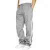 Pantalons pour hommes Sports décontractés Loisirs Hommes Coupe ample Sport à rayures latérales avec taille de cordon pour l'entraînement de gymnastique Jogging