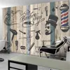 Bakgrundsbilder Wellyu Anpassade stora väggmålningar 3D -tapeter Creative Personality Retro Barber Shop Beauty Salon Bakgrund