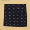 Handkerchiefs Top quality cotton pockets square fashionable stripes mens polka dot set tie vintage handle head 22 * 22CM wedding towel womens Hanks Y240326