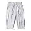 casual Shorts Man Cott Cropped Pants Solid Color Loose Harem Trousers Men's Summer Mid Waist Pockets Shorts Streetwear E0UA#