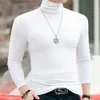 Autumn Winter LG Sleeve Tees High Collar Tee Shirt Men överdimensionerad t-shirt Undercoat Interiör varv Stor tight Fit Solid Top F5W1#