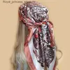 Sciarpe 90 * 90 cm scialle estivo protezione solare foulard quadrato sciarpa di seta da donna alla moda e di fascia alta Fazzoletto nuova stampa benda popolare silenziatore Q240326
