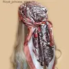 Scarves 90 * 90CM shawl summer sun protection square headscarf womens silk scarf fashionable and high-end Kerchief new printing bandage popular muffler Q240326