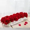 花瓶透明なアクリルの長い花の花瓶ダイニングテーブル用の透明な長方形の花瓶ホームウェディングデコレーションローズギフトボックス
