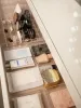 Lådor anon akrylavdelare som är inställda på malm toalettbordet, akrylsmink Vanity Organizer Malm Drawer Divider, Makeup Drawer Storage