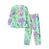 floral Garden Pajamas Men Butterfly Print Kawaii Leisure Sleepwear Autumn 2 Pieces Vintage Oversized Design Pajamas Set 29OX#