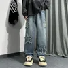 Jeans da uomo Moda Stella a punta Ricamo Uomo Allentato Casual Dritto Hip-hop Pantaloni larghi in denim Pantaloni larghi 2024