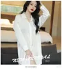 Women's Sleepwear Summer Sexy Temptation Shirt Nightgown Pajamas Royal Sister Ice Silk White Long Sleeved Cardigan Thin Home Fury