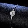 Prix de gros Sier pour femme 1Ct pierre ronde taille brillant Moissanite diamant chaîne Bracelet Bracelet