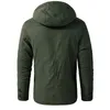 Mäns förtjockar parkas varm vinterjacka CMERE Fleece Coats Militär utomhus Cott-Padded Male Windbreaker Hudeed Outwear J3TM#