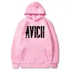 Sweats à capuche pour hommes roman Avicii t-shirt Hip Hop automne et hiver à manches longues mode décontracté blanc homme Streetwear pour homme