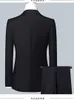 Hochwertige Blazer-Weste Coat Hosen Männer Einfaches Geschäft Elegantes Modevorstellungsgespräch Gentleman Anzug Slim 3-teiliger Anzug 240314