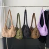Женские стильные сумки-хобо, большая вместительная стеганая повседневная сумка-саквояж, однотонная сумка через плечо с пузырьками на плече