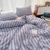 Nordic Sling Bed 150 Bedding Sets Stripes Duvet Cover Set Quilt Cover Bed Sheet Quilt Sets Queen Size INS Blogger Comforter Sets 240320