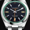 Reloj mecánico para hombres 116400 Dial negro plateado Correa de estuche de acero inoxidable de acero plegable Sports Modern Sports Fashio273a