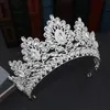 Wedding Headdress Multiple Color Baroque Inlaid Bridal Big Crown Hair Jewelry Accessories 240311