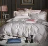 1000TCエジプト綿贅沢なロイヤル寝具セットホワイトグレーUSクイーンキングサイズ260x230刺繍キルトドゥヴェットカバーベッドシートセット206968946