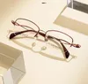 Sunglasses Frames Hollow Temple Spectacles Elegant Eyeglasses Ip Plating Pure Titanium Optical Frame Gent Myopia Glasses Half Rim Retro