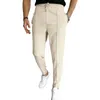 2023 Nuevos pantalones verticales de algodón con cordón elástico en la cintura Pantalones cómodos casuales v6Rr #