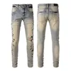 Mode heren gescheurd noodlijdende print borduurgaal jeans mode denim broek #871 870 881 808 817i,