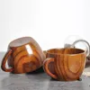 Mugs 1Pc Portable Natural Wooden Coffee Cup Home Restaurant Heat Insulated Water Tea Milk Mug