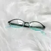 サングラスY2Kレトロレッドグリーンフレームガラス楕円形のメガネアイウェア装飾コンピューター海辺の運転と