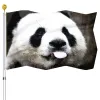 Accessories Funny Panda Flags Uv Fade Resistant Flag for Outdoor House Porch Welcome Party Decoration Garden Yard Flag with Brass Buttonhole