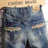 Verão Men's Distred Beggar Shorts Denim Jeans Versátil Novo Coreano Cinco Pontos Arruinados Buraco Alta Qualidade New Plus Size Calças h1Yb #