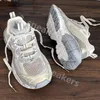 Роскошные дизайнерские кроссовки Tripler Повседневная обувь Paris Triple S Clear Luxury High Top Sneaker Combination Crystal Bottom Мужчины Женщины Модная обувь для папы X36