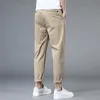 Pantalons décontractés extensibles Hommes Slim Fit Pantalon droit léger Été Séchage rapide Sports Joggers Butt Down Pantalon kaki solide K7jn #