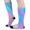 Damen-Socken, bunte Batik-Herbst-Neon-Flow-Strümpfe, lässig, weiblich, weich, atmungsaktiv, Grafik, Outdoor, rutschfest