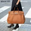 大型HACハンドバッグバッグ50限定版バッグ容量ビジネストリップ荷物男性と女性の通勤旅行bk本物の革