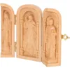 Decorative Figurines Religious Ornaments Catholic Statue Wood Sculpture Figurine Craft Exquisite Decor Statues Small Creative Catholicism