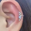 Ear Cuff Ear Cuff Solid color simple punk metal zircon earrings with cuffs clipped onto the earrings suitable for women unperforated crystal star earring clip Y24032