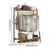 Hangers Floor Clothes Hanger Layered Garment Organizing Rack With Shelf Multi-Function Laundry For Living Room Bedroom