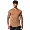 gym Mens Jogging T-Shirts Quick Dry Compri Sport Tights Fitn Running Shirts Short Sleeve T Shirts Male Jersey Sportswear Z0TY#