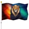 Accessories Fantasy Lion Flag Starry Sky Background Decorative Double Stitched Flags Polyester with 2 Grommets House Indoor Outdoor Decor