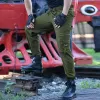 Field Lived Casual Army Joggers Tactique pour hommes Beaucoup de poches Pantalon cargo à glissière Combat Cott Pantalon droit pour hommes Vert Noir w8hQ #