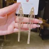 Dangle Earrings Exquisite Rhinestone Long Tassel Drop 2024韓国の女性のファッションジュエリーウェディング