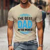 hot The Best Dad In The World Father'S Day Graphic Short Sleeve T-Shirts For Men Shirts Loose T-Shirt Casual Summer T-Shirts 08ke#