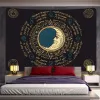 Pierres tombales Tapisserie Mandala Lune Noir et Blanc Décoration Bohème Tenture Murale Chambre Psychédélique Scène Starlight Art Décoration de la Maison