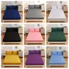 3pcs Solid Color Fitted Set (fitted Sheet *1+ Pillowcase *2, No Pillow Core), Skin-friendly Soft Breathable Bedding Mattress Cover for Room Hotel Bedroom, Hine