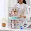 Blind Box Showcase Acrylic box Transparent storage box organizer for fingures Dolls 3 Tier Riser Stand case 240322