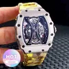 montre Date Luxe Mens Mécanique Montre Bleu Gris Argent Caoutchouc Hommes Automatique Mécanique Tourbillion Noir Pablo Mac Donough Acier Inoxydable Skele Top qualité