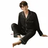 big Home Fi Satin For Shirt Sleepwear Pyjama Pajama Loungewear Night Men Silk Man Lg Sleeve Wear New Male Size Soft Sets H1NA#